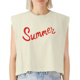 American Apparel Women's Garment Dyed Muscle Tank - faded cream